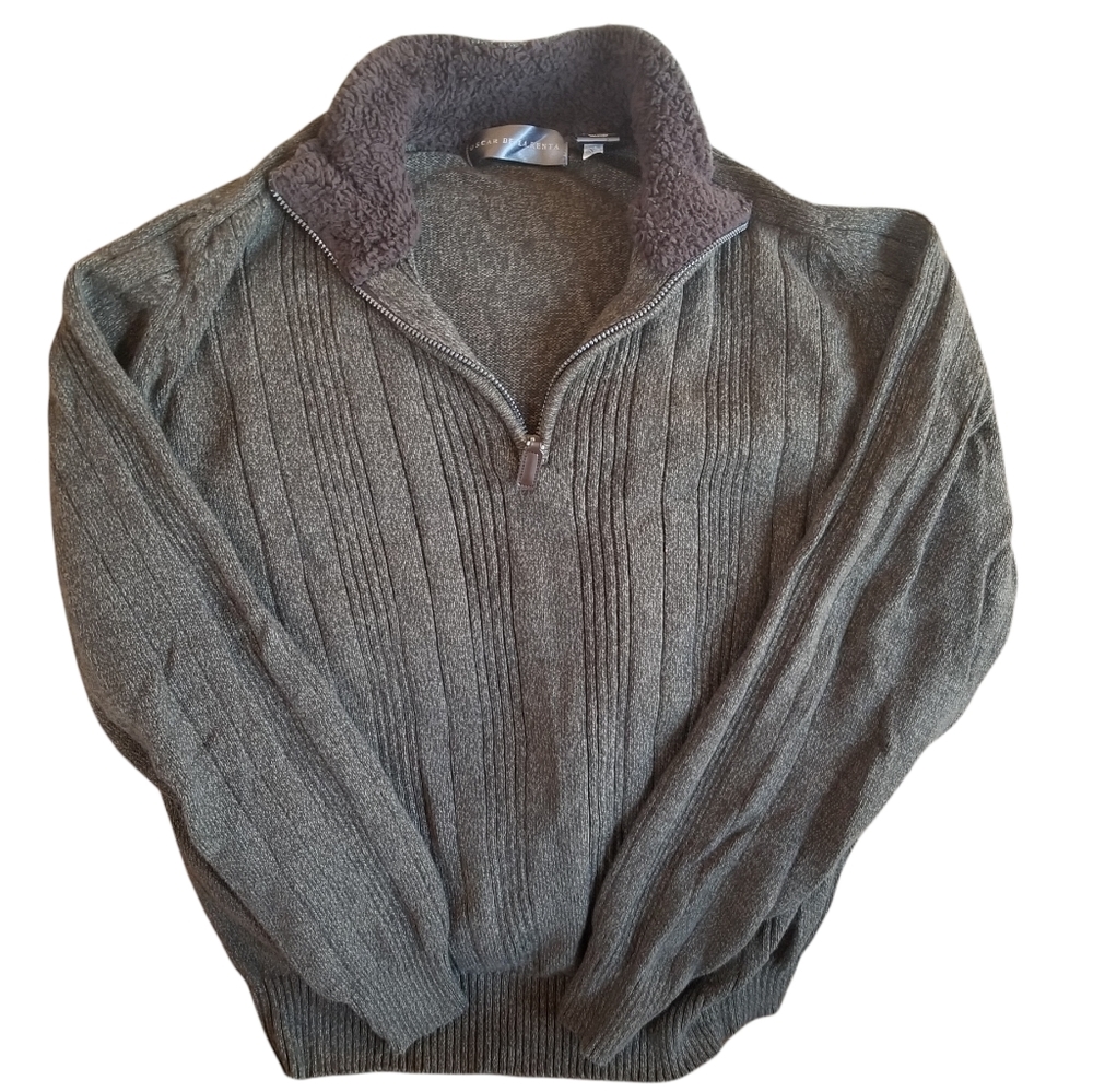 Men's Oscar De La Renta Quarter Zip Up Sweater - Picture 1 of 3